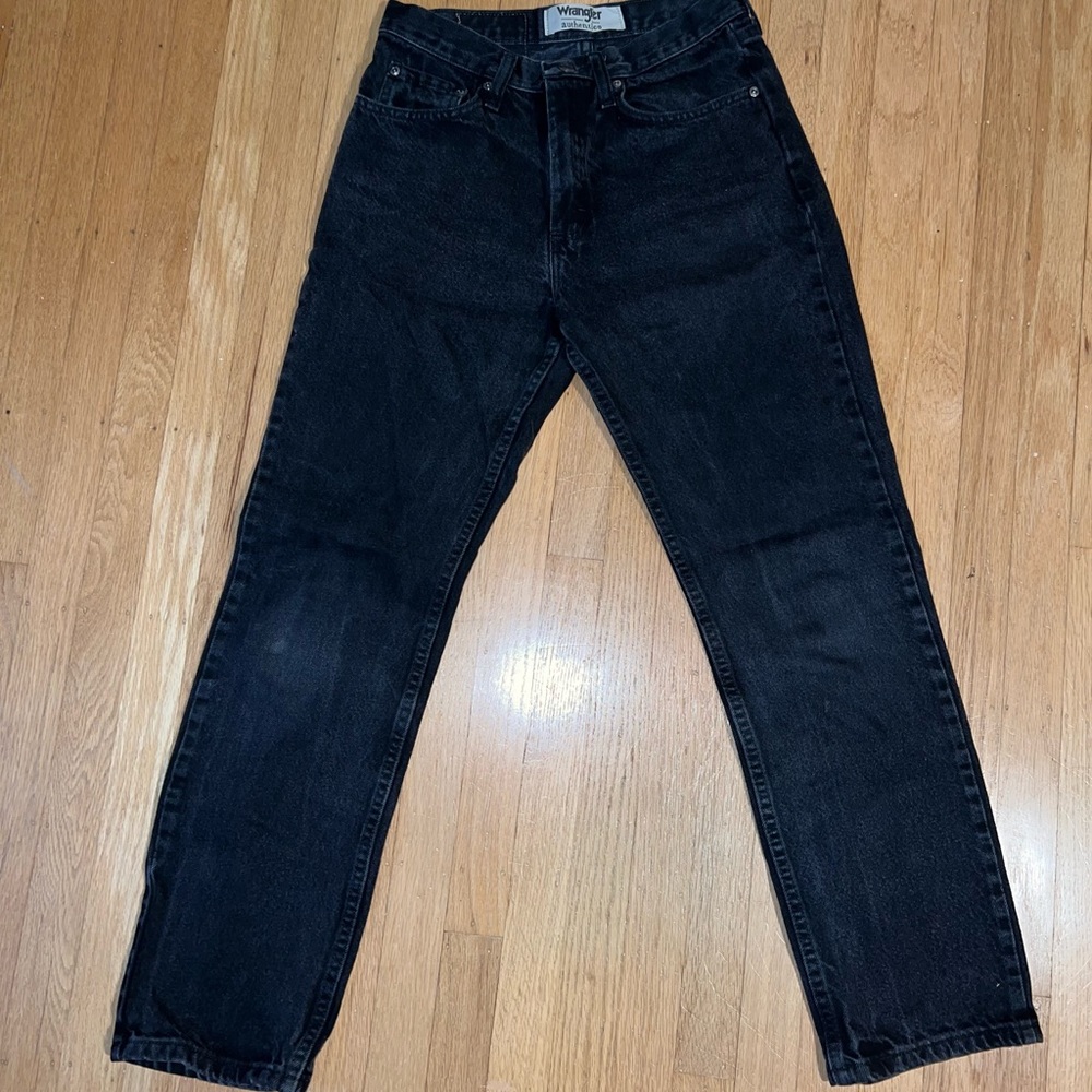 Straight leg black Wrangler jeans